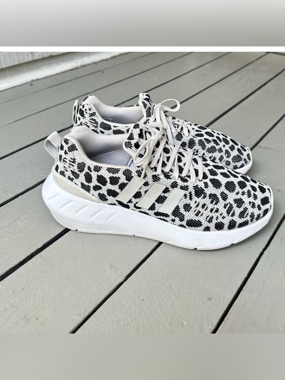 Adidas Women's Swift Run 22 "Dalmatian / Leopard" Running Shoes|Black white~7.5